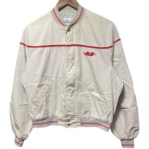 JLG industries full zip button up Vintage 80s 90s made in USA work bomber jacket